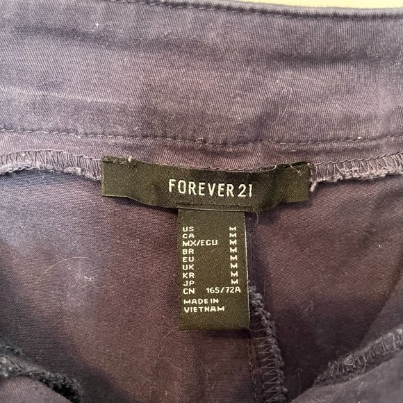 Belted High Rise Trousers, Straight-Leg, Navy Blue, US M - Picture 3 of 3